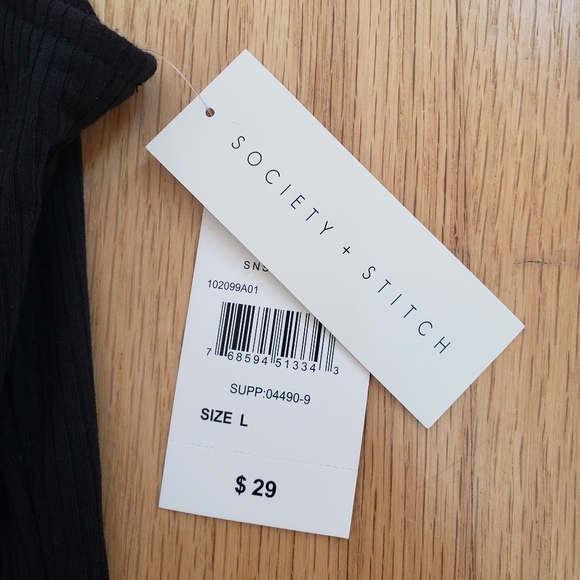 NWT black one shoulder tank top - size large - Picture 2 of 3